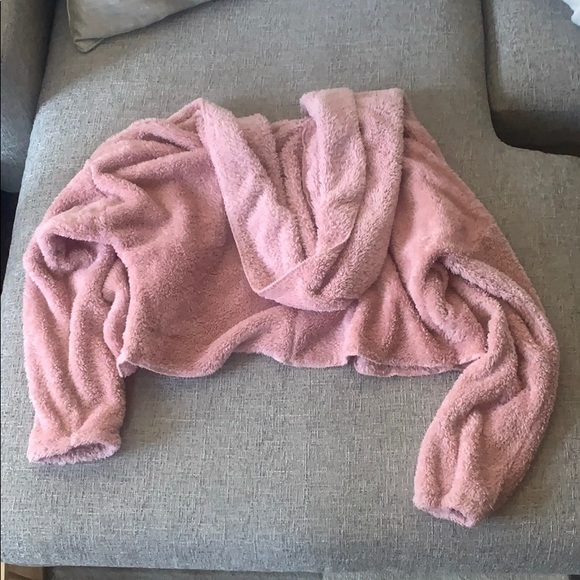 Pink Furry Cropped Jacket - Picture 3 of 5